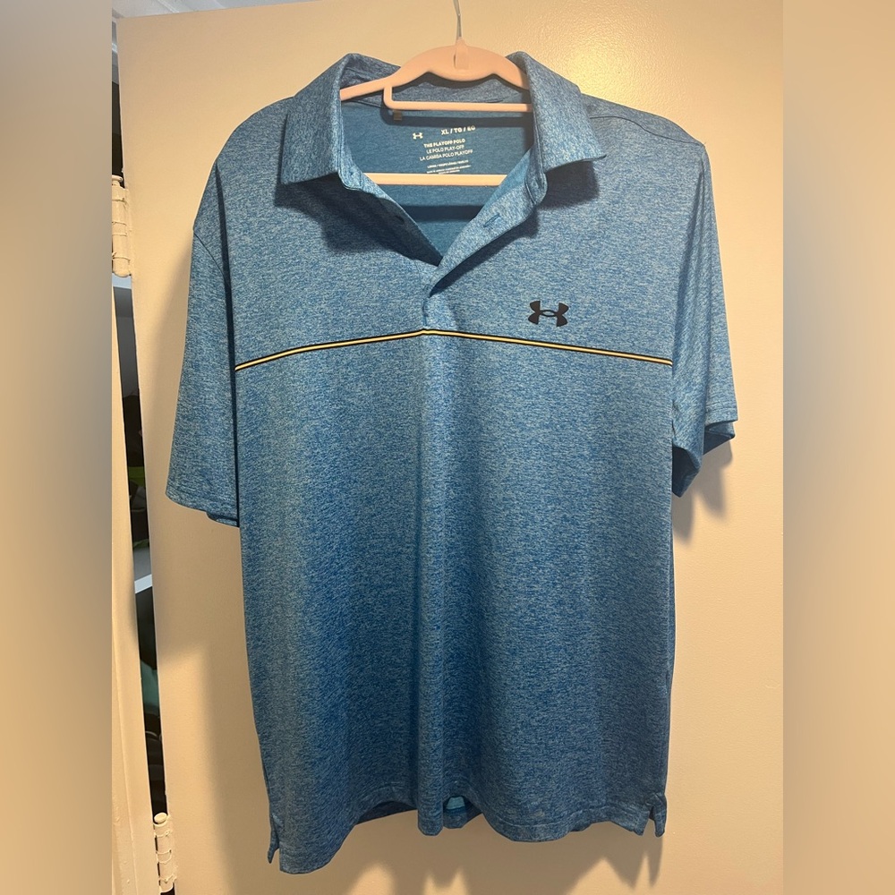 Under Armour Men's Heathered Blue Polo